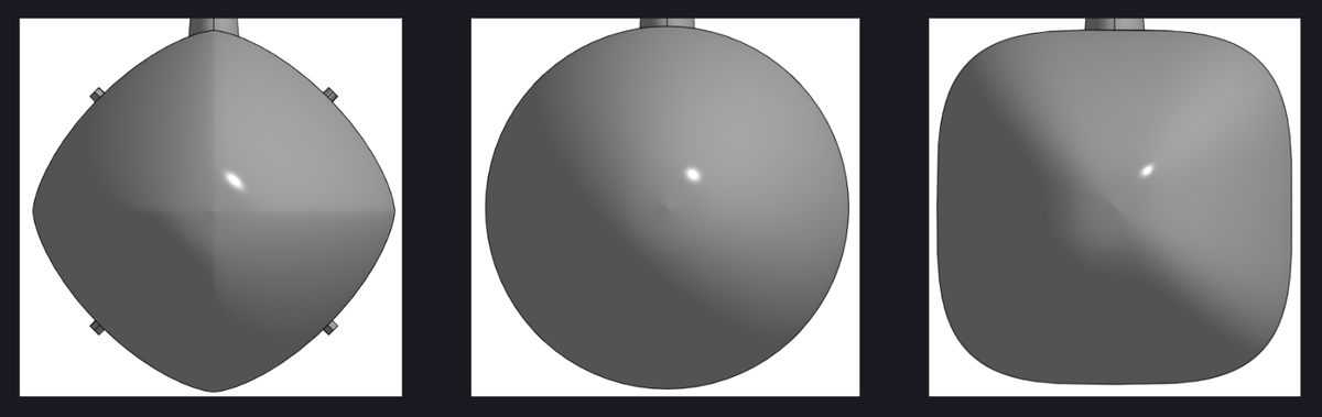 Figure 4: Cross-sectional variations across multiple vehicle families, with constant area maintained to preserve internal volume.